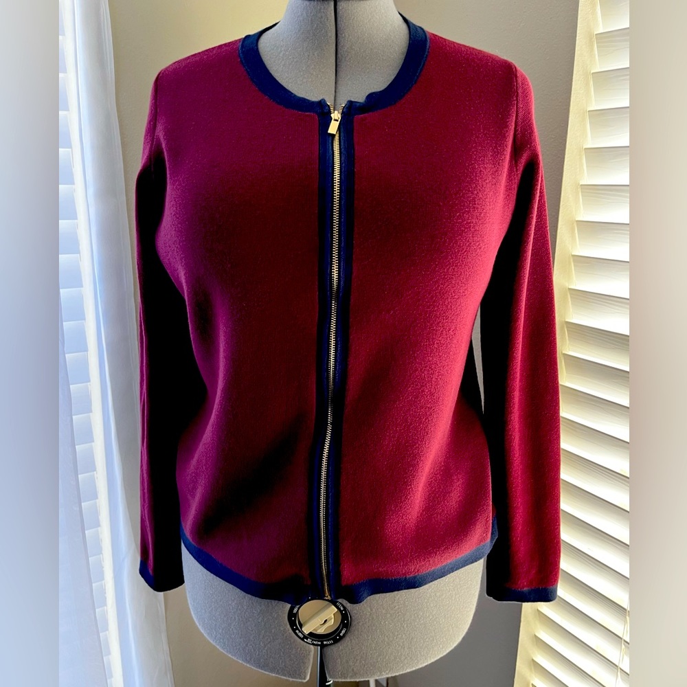 COPY - ANN TAYLOR, gold zipper front, cardigan.
